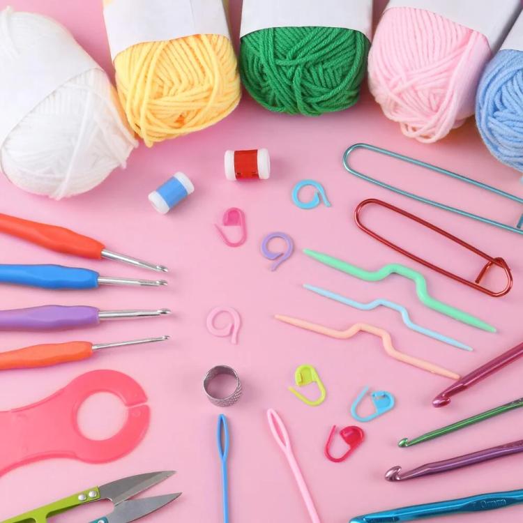 59pcs /Set DIY Crochet Yarn Knitting Tool Kit Set, 59pcs /Set