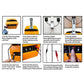 Electric fence energizer installation close-ups with orange unit and solar panel mounting
