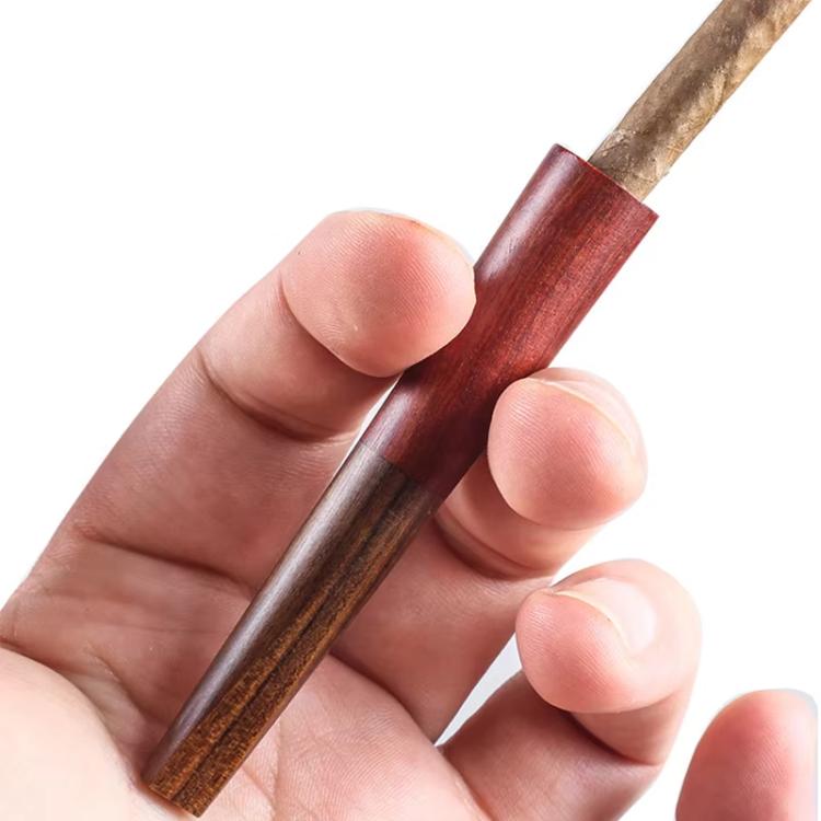 V-Notch Solid Wood Portable Cigarette Holder Smoking Pipe Mini Cigar Mouthpiece