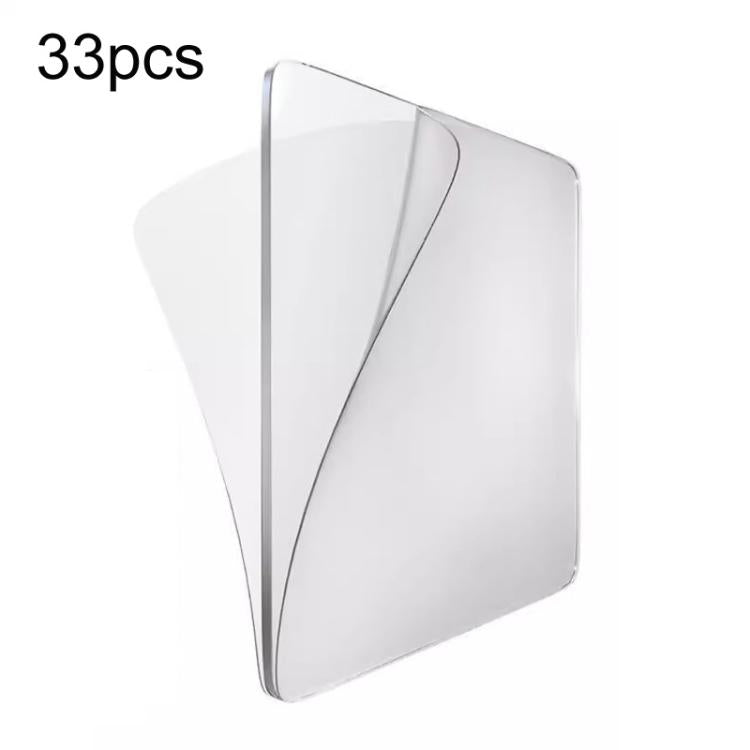 Transparent double-sided adhesive mounting pad with clear protective film