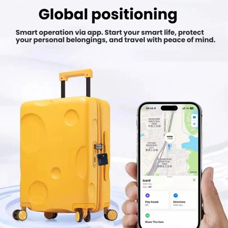 TSA combination luggage lock with steel cable loop and key-finder tag beside smartphone