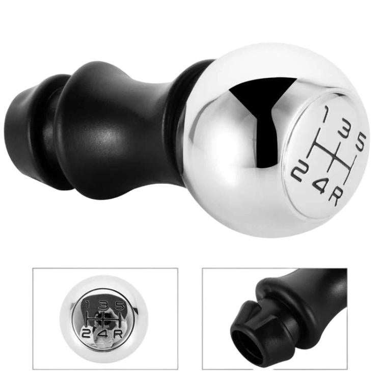 Black and chrome gear shifter head with numbered 1–5 and reverse R