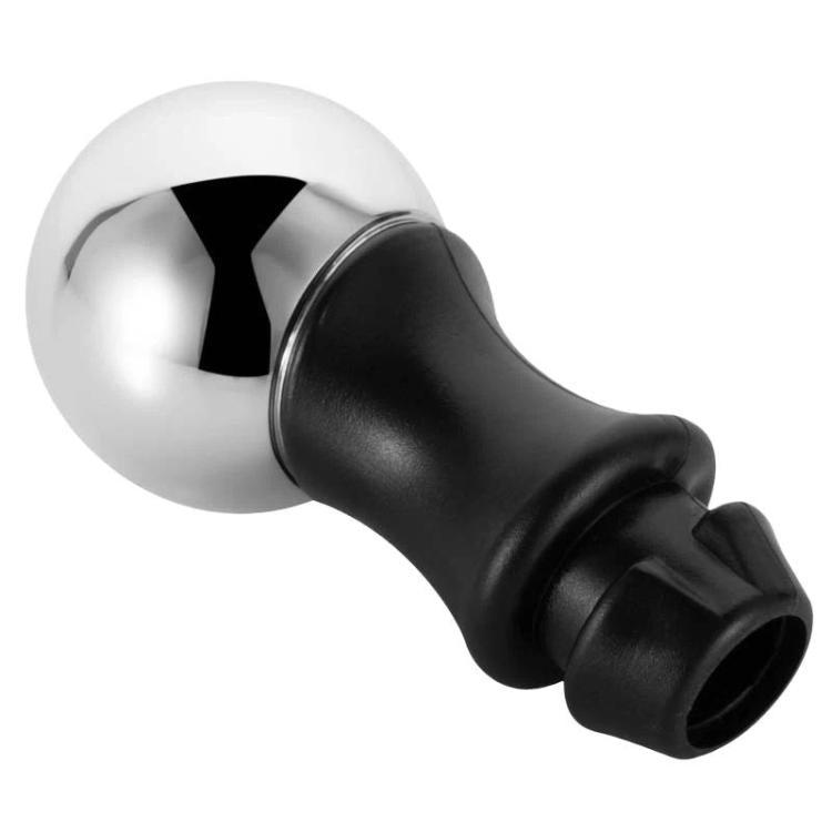 Chrome top and black rubber gear shift knob with mounting end