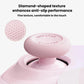 Pink anti-slip joystick cap with diamond-textured grip, snug on controller joystick