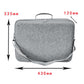 Gray hard-shell carrying case with front zipper and crossbody strap