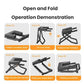 Foldable yoga inversion bench operation diagram with folded and unfolding positions