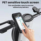 Waterproof phone holder with responsive touchscreen window and finger touch