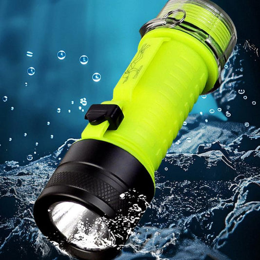 80m Waterproof Diving Flashlight Amphibious LED Light for Outdoor and Underwater Use, Rechargeable Version, External Battery Version