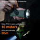 Green LED emergency flashlight with hand-crank handle and front light bezel