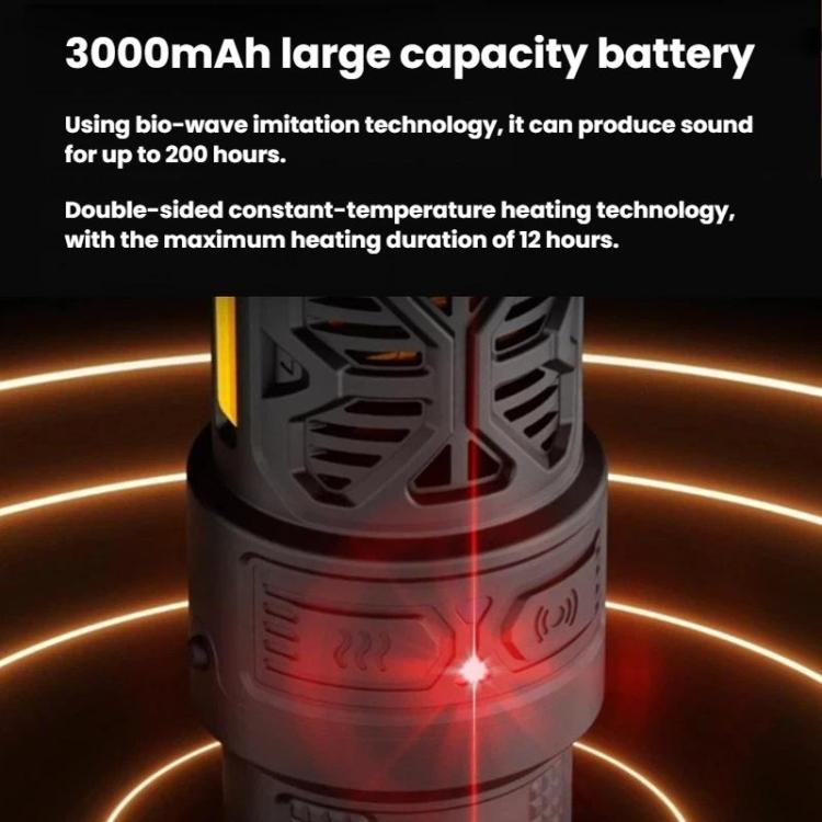 Portable mosquito repellent heater with illuminated indicator lights and circular base details