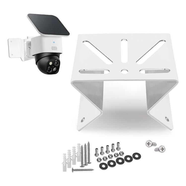 Stainless steel corner security camera mount with mounting hardware and screws