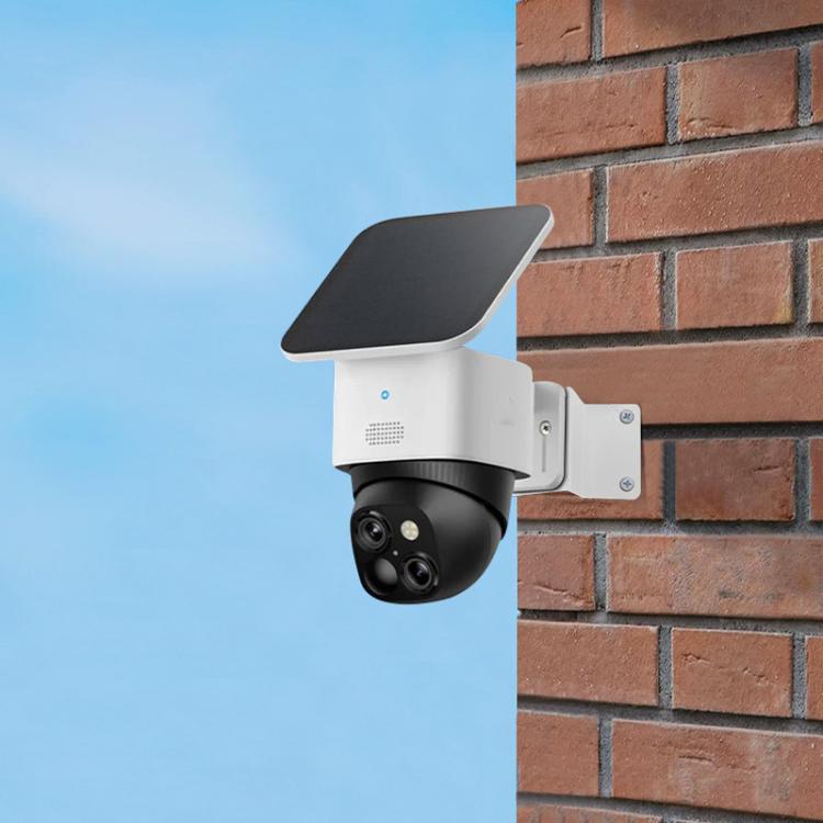 White security camera corner mount bracket with mounting plate