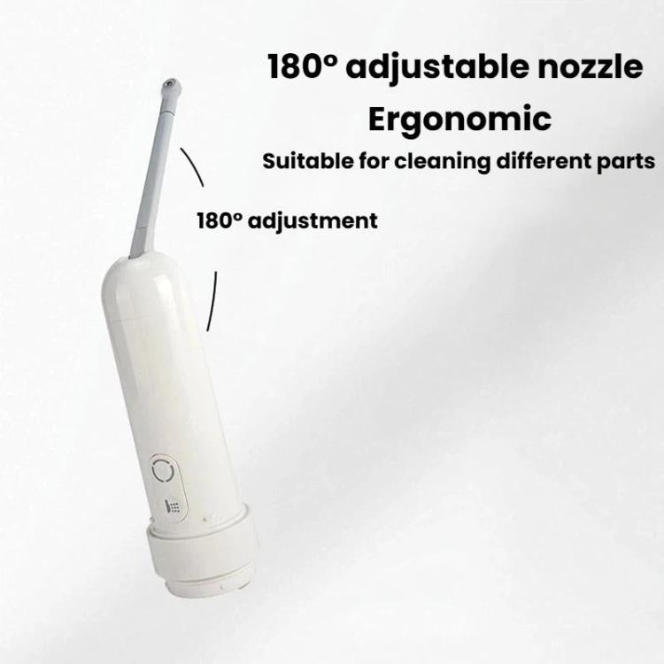 Portable bidet sprayer with adjustable 180° nozzle, white handheld body
