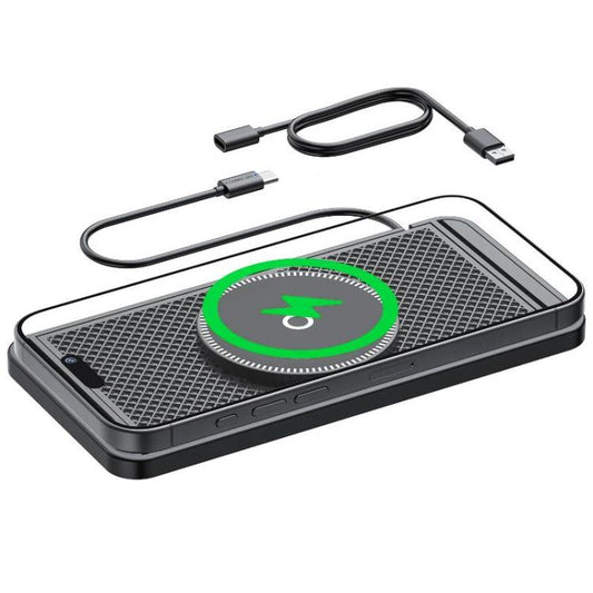 For Apple / Huawei / Xiaomi Qi Standard Car Magnetic Wireless Charging Anti-Slip Mat With Indicator Light, USB, Type-C