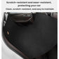 Car door protection cover laid over car door area, dark black fabric
