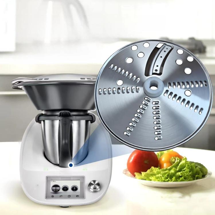 Stainless steel slicer and grater disc attachment for food processor