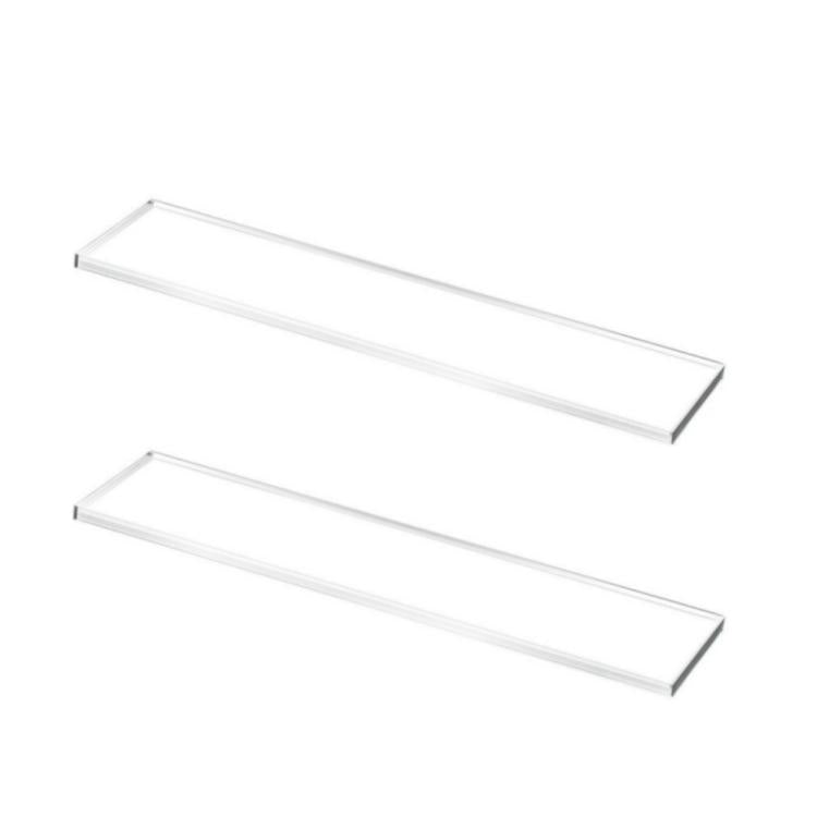 Clear acrylic replacement shelf set with two slim rectangular shelves for medicine cabinet