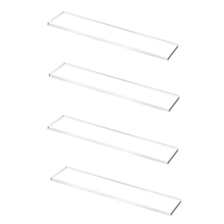 Clear acrylic medicine cabinet replacement shelves, set of four slim rectangular pieces