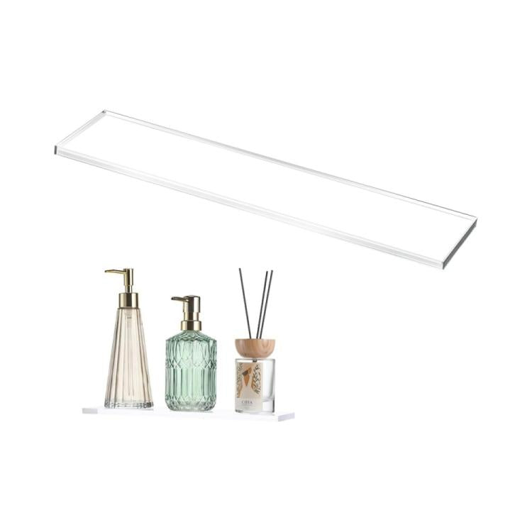 Long clear acrylic replacement shelf for medicine cabinet, single piece