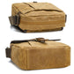 Dusty yellow waxed canvas crossbody bag with adjustable shoulder strap