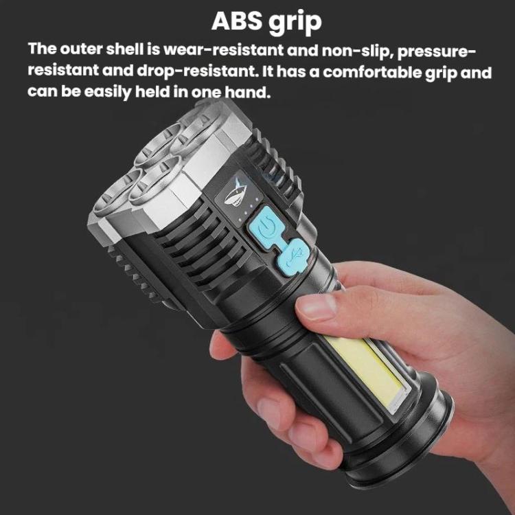 SMILING SHARK 863B Outdoor High-Brightness Portable Flashlight LED Torch With Side Light, 863B