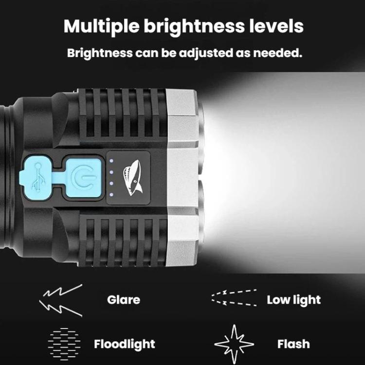 SMILING SHARK 863B Outdoor High-Brightness Portable Flashlight LED Torch With Side Light, 863B