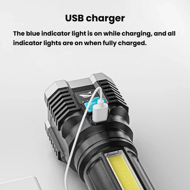 SMILING SHARK 863B Outdoor High-Brightness Portable Flashlight LED Torch With Side Light, 863B
