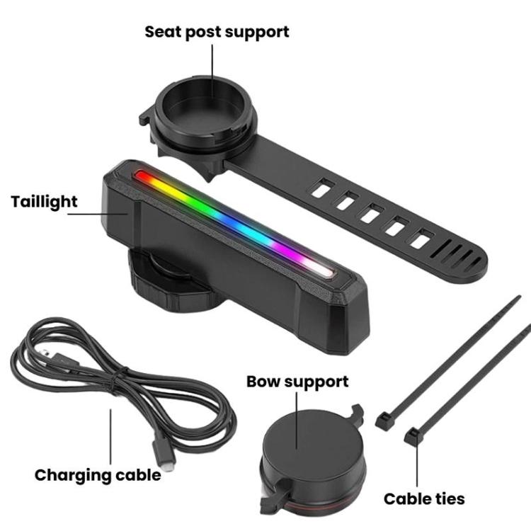 Outdoor Bike Colorful Taillight Night Warning Light For Mountain & Road Bikes, SMILING SHARK CW-D386A Basic Version, SMILING SHARK CW-D386B Smart Version
