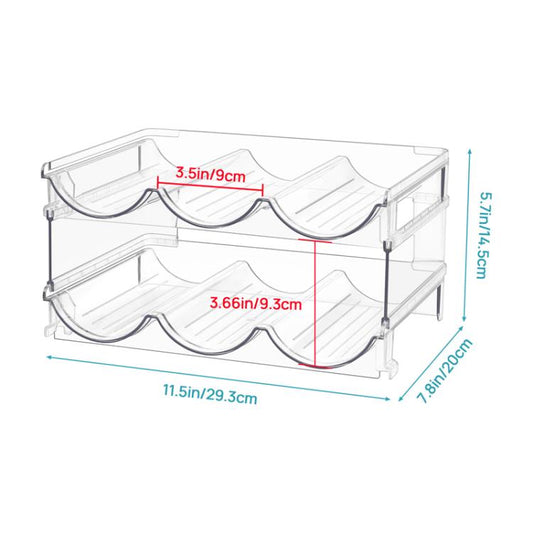 Household Wine Storage Rack Transparent Stackable Water Bottle Organizer, 3-Unit, 4-Unit