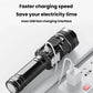 SMILING SHARK High-Brightness Flashlight With Power Display Outdoor Long-Range Spotlight, Rainbow Side Light, COB Side Light