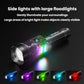 SMILING SHARK High-Brightness Flashlight With Power Display Outdoor Long-Range Spotlight, Rainbow Side Light, COB Side Light