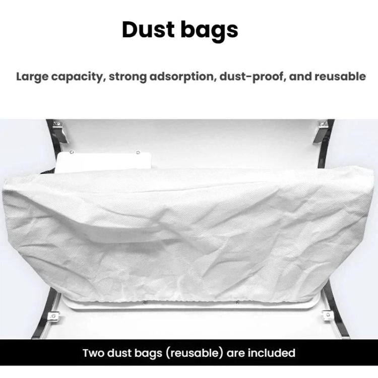 Nail dust collector with fitted dust bags under the base