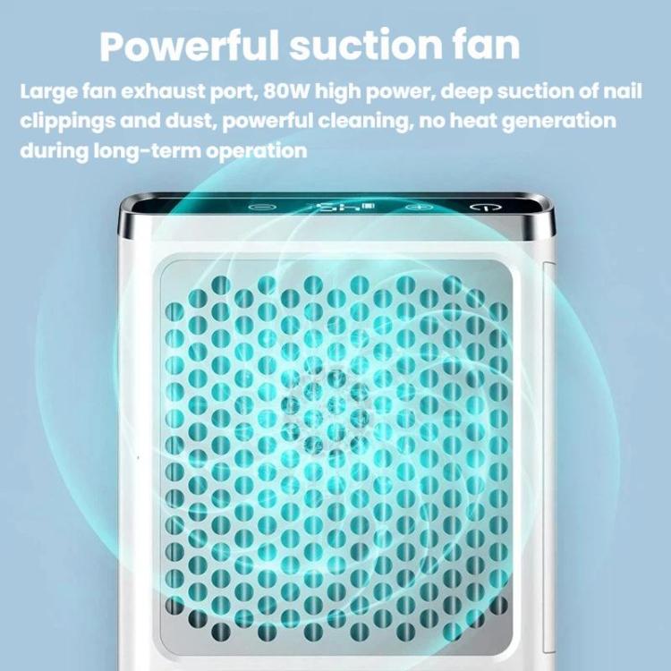 BLUEQUE 80W High Power Rechargeable Low-Noise Nail Dust Collector, US Plug, EU Plug