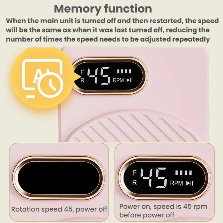 Pink nail file base with LCD speed display and ridged grip panel