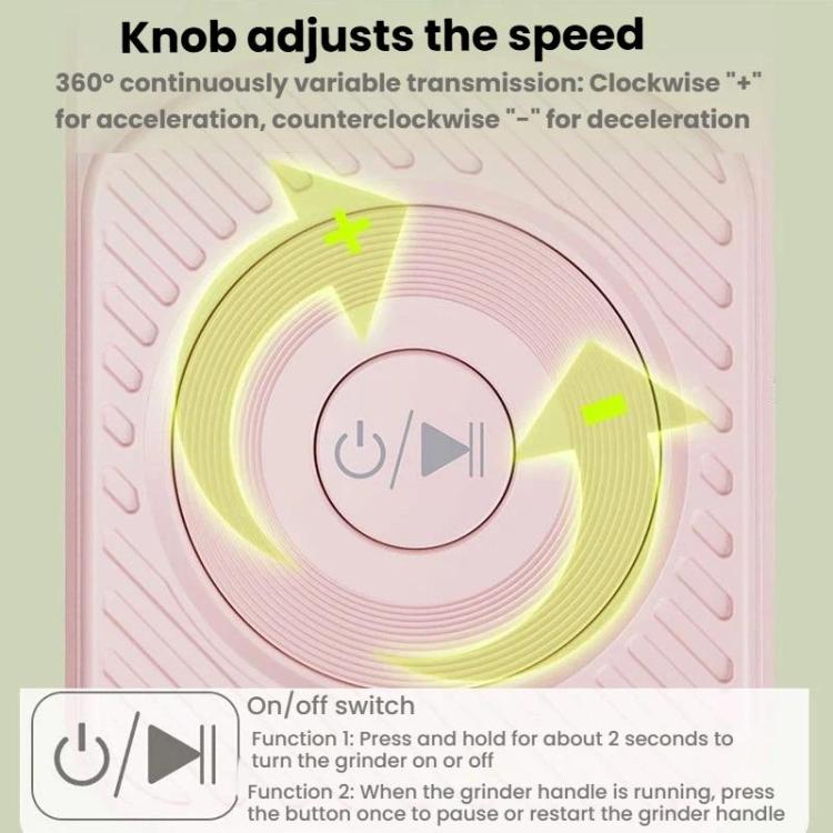 Pink nail file base with circular speed knob and power controls