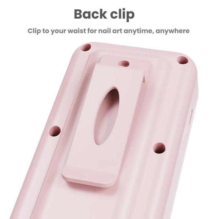 Pink nail file back clip attachment with belt-wear loop holes