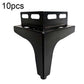 Black metal three-pronged corner brackets with screw-ready mounting holes
