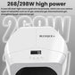 White nail curing lamp with front control panel and LED indicator lights