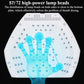 Nail lamp LED bead layout diagram inside curing hood with blue lamp lights