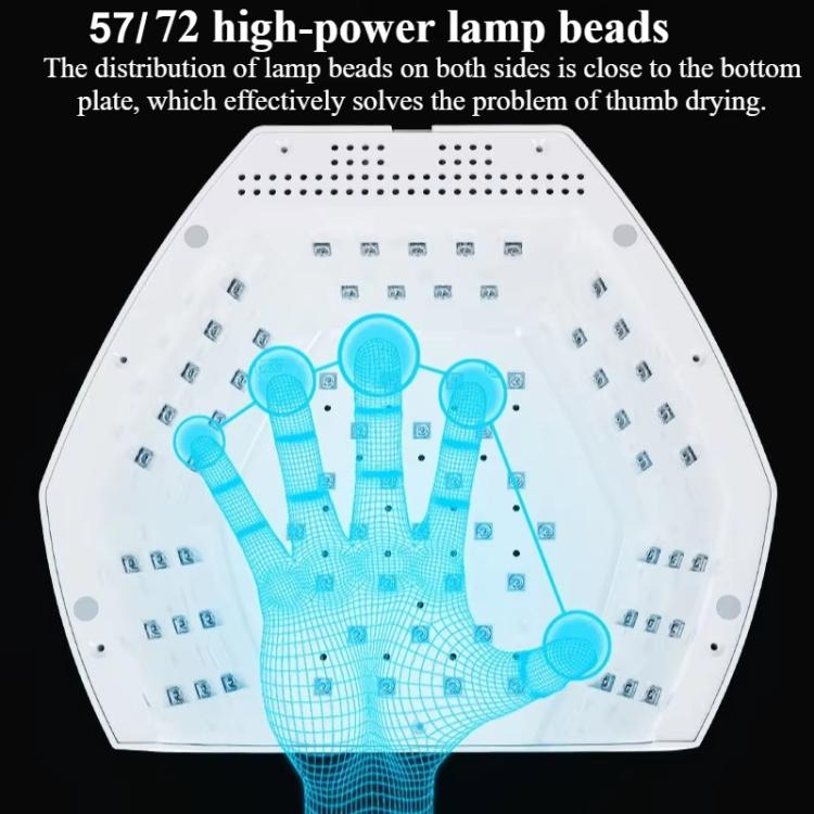 Nail lamp LED bead layout diagram inside curing hood with blue lamp lights