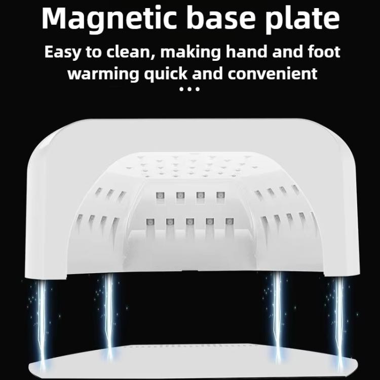 Nail lamp base plate section with LED array and glowing light beams diagram