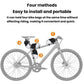 Bike with top tube frame bag positioned for multiple attachment points