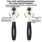 Two-way ratchet wrench handle showing clockwise and counter-clockwise modes