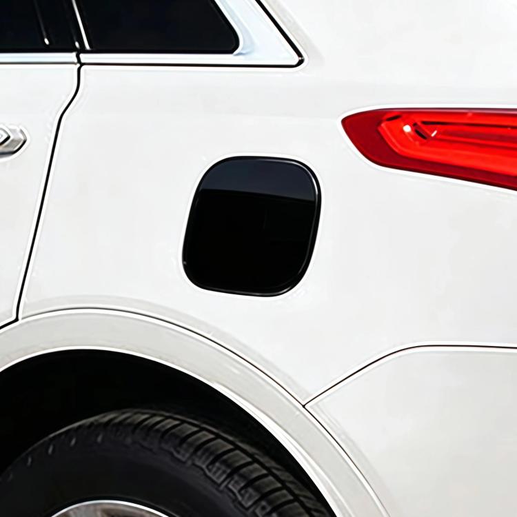 Fuel tank cap cover, black oval insert on car body