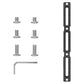 Black long bike water bottle cage hole adjuster with screws and hex key