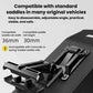 Quick-release saddle mounting bracket with adjustable rail compatibility guide