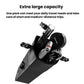 Mounted black bike seat bag with quick-release straps for commuting storage