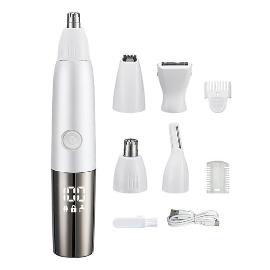 Fully Washable Digital Electric Nose Hair Trimmer, 3 In 1 Gray, 3 In 1 White, 4 In 1 Gray, 4 In 1 White