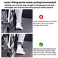 Reflective ankle strap securing a trouser leg near a shoe