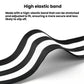 Stretch elastic ankle strap with black base and white reflective stripes